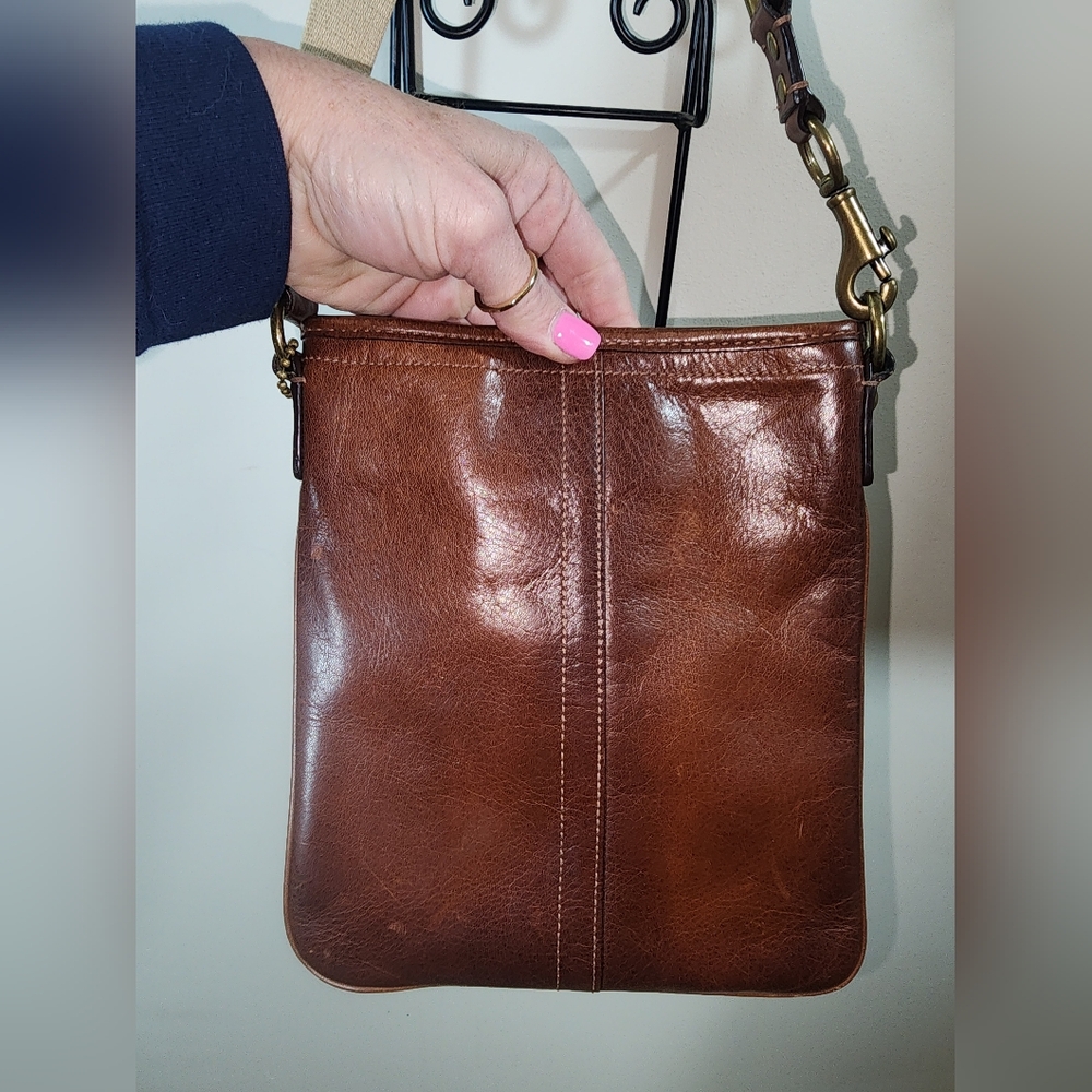Coach Whisky Brown Leather Horse Carriage Crossbody Purse 1941 Leatherware - Picture 7 of 12